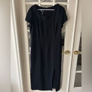 Long short sleeve black dress